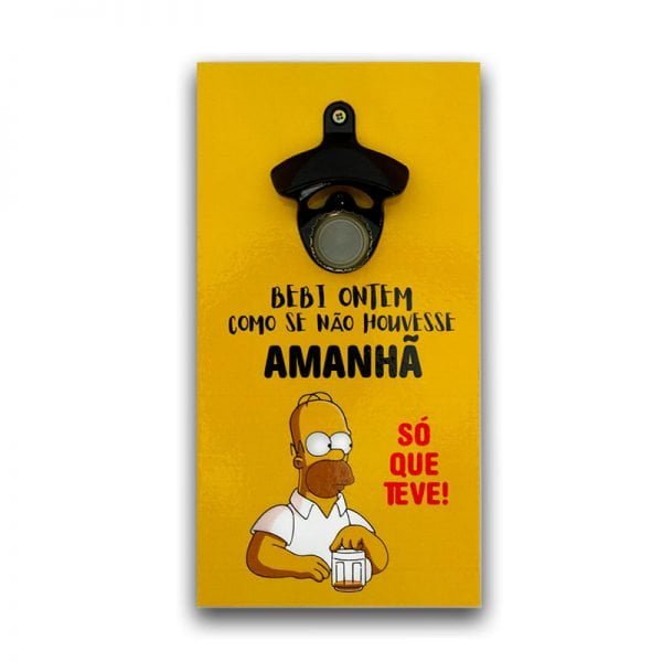 Abridor Garrafas Parede Homer Simpson Mdf Com Imã 25X13 Cm