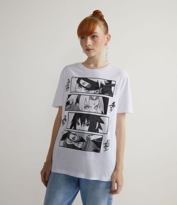 Blusa Alongada em Algodão com Estampa Naruto