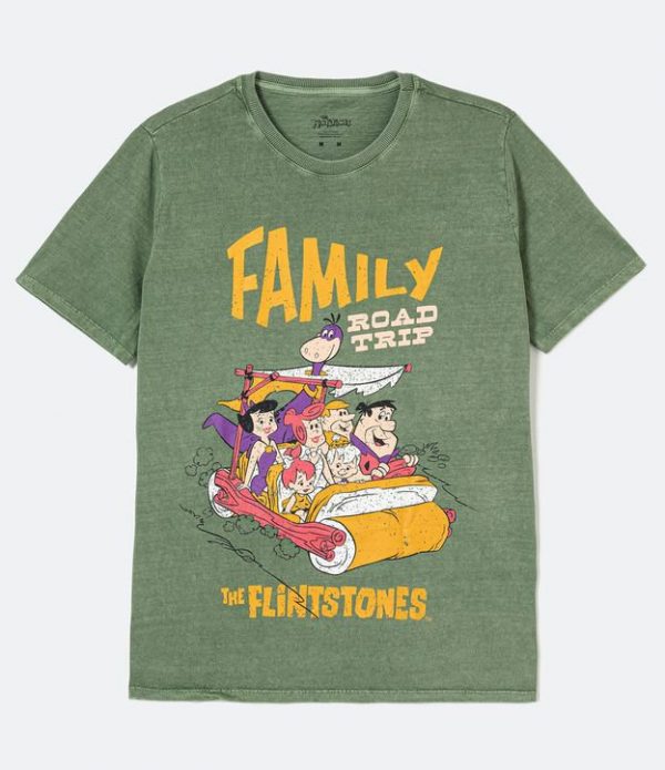 Blusa Alongada em Algodão com Estampa dos Flintstones