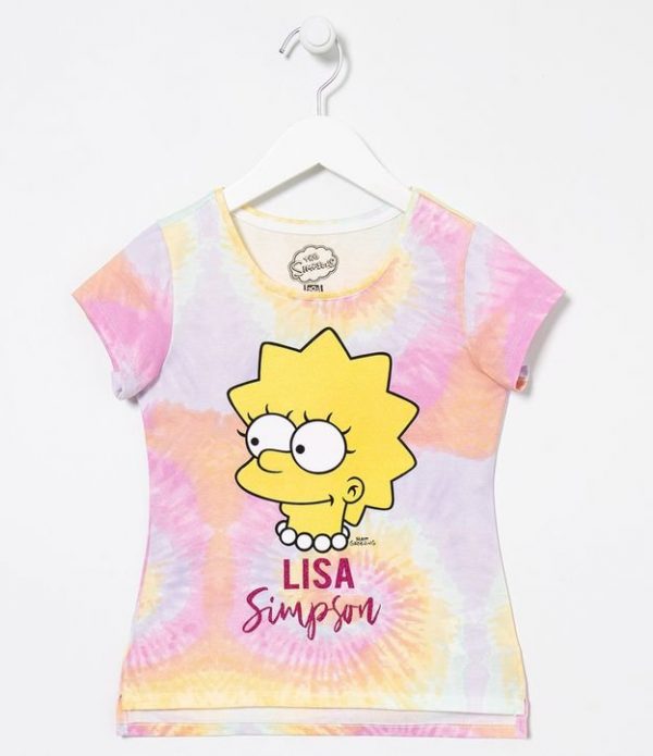 Blusa Infantil Tie Dye Lisa Simpson - Tam 5 a 14 anos