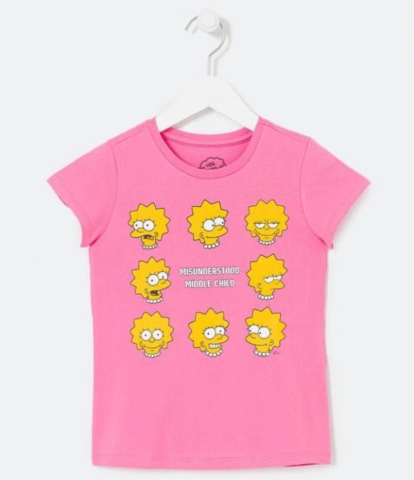 Blusa Infantil com Estampas de Lisa Simpsons - Tam 5 a 14 anos