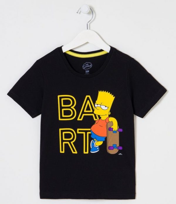 Camiseta Infantil com Estampa de Bart Simpson - Tam 1 a 14 anos