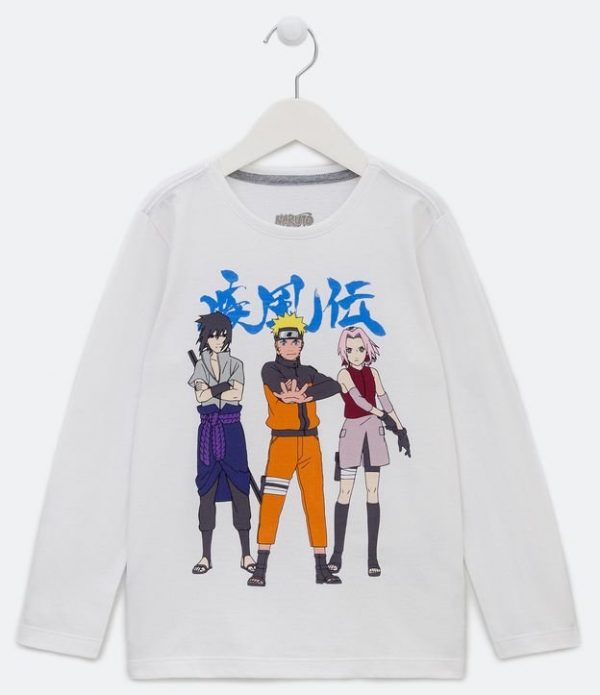 Camiseta Infantil com Estampa de Naruto - Tam 5 a 14 anos