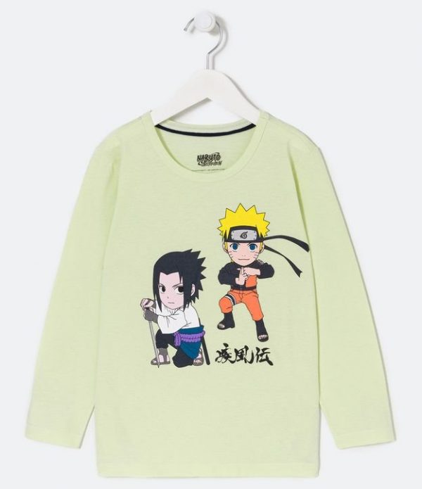 Camiseta Infantil com Estampa do Naruto e Chibi - Tam 1 a 14 anos