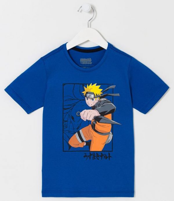 Camiseta Infantil em Algodão com Estampa Naruto - Tam 5 a 14 Anos