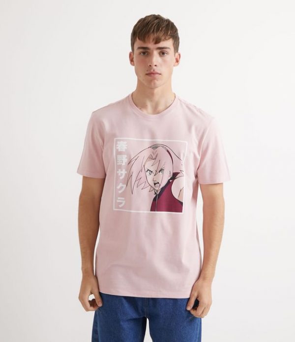 Camiseta Manga Curta Estampa Sakura Naruto