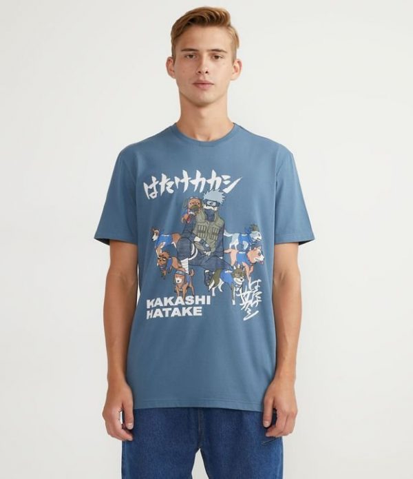 Camiseta Manga Curta com Estampa do Naruto e Lettering