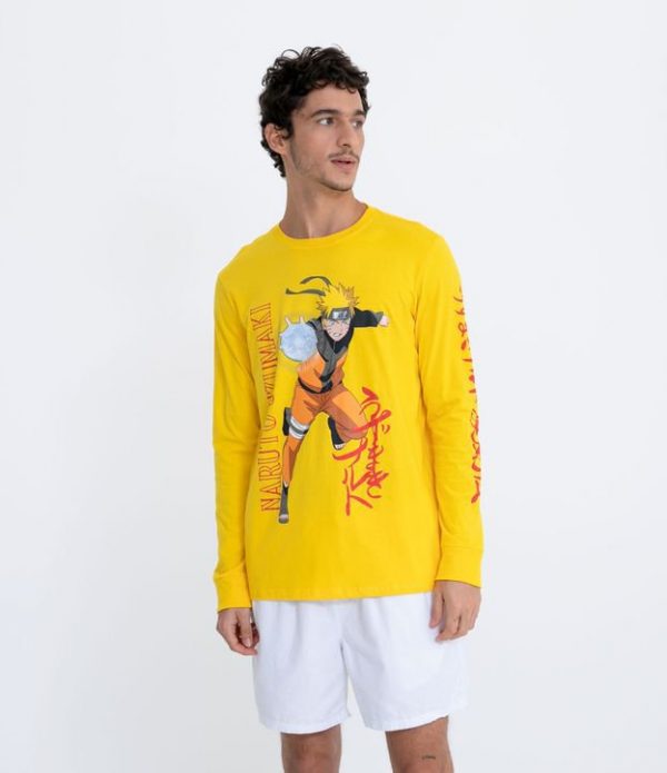 Camiseta Manga Longa Estampa Naruto