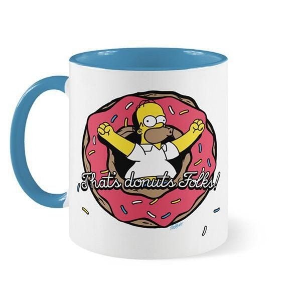 Caneca Homer Simpson Donuts Cerâmica 320Ml