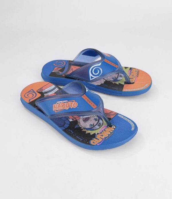 Chinelo Infantil com Tira Larga e Estampa do Naruto