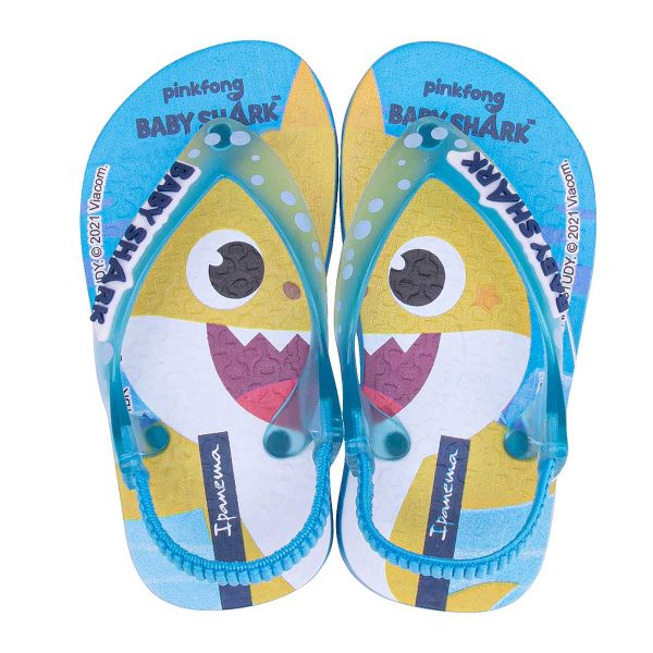 Chinelo Ipanema Crianca Baby Shark Azul/Azul Transparente 17/18