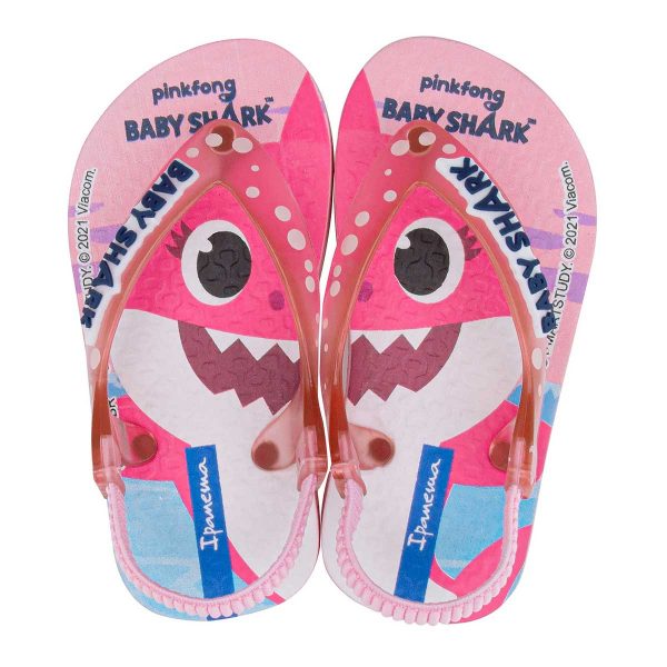 Chinelo Ipanema Crianca Baby Shark Rosa/Rosa Transparente 19