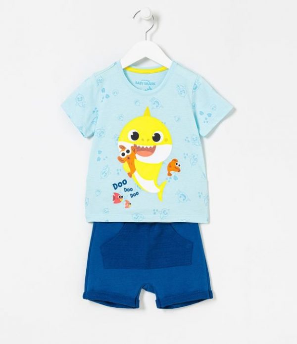 Conjunto Infantil Estampa do Baby Shark - Tam 1 a 4 anos