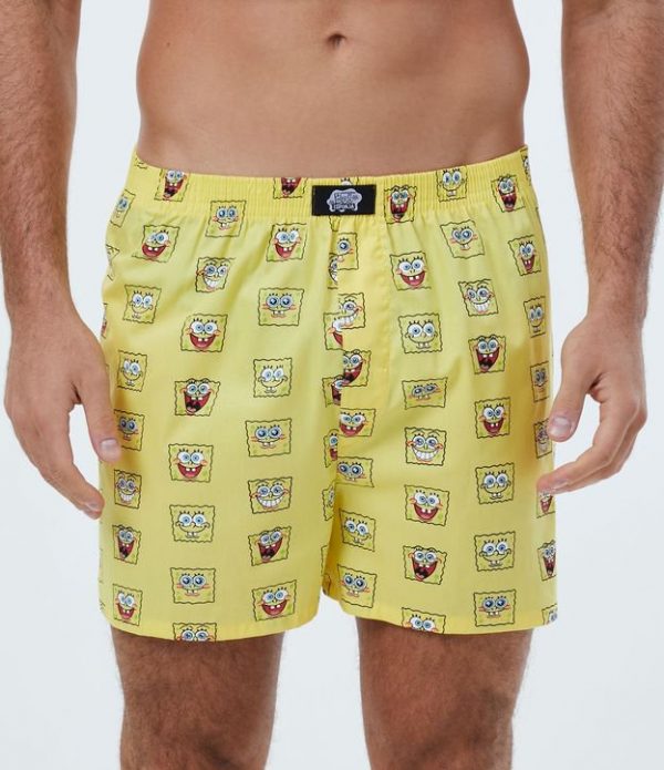 Cueca Samba-Canção em Tricoline com Estampa Bob Esponja