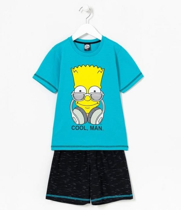 Pijama Infantil Curto com Estampa Bart Simpson Cool Man