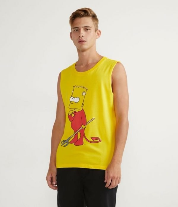 Regata Meia Malha com Estampa do Bart Simpson