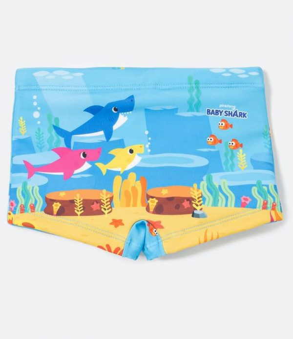 Sunga Infantil Boxer com Estampa Baby Shark - Tam 1 a 5 anos