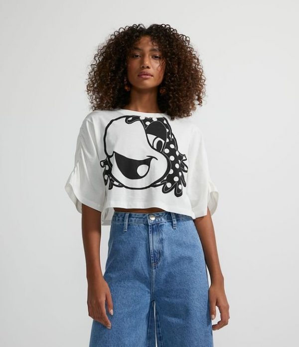 Blusa Cropped em Algodão com Estampa do Zé Carioca