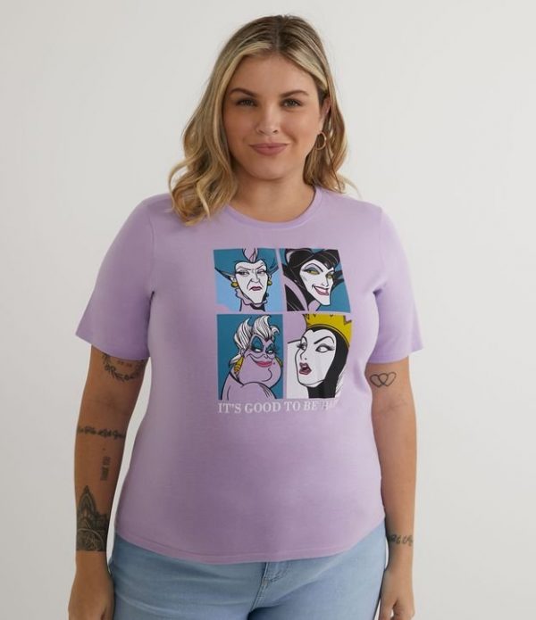 Blusa Manga Curta em Algodão com Estampa Vilãs Disney Curve & Plus Size