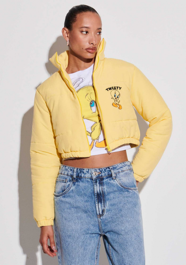 Jaqueta Amarelo My Favorite Things Puffer Tweety | ZZ MALL