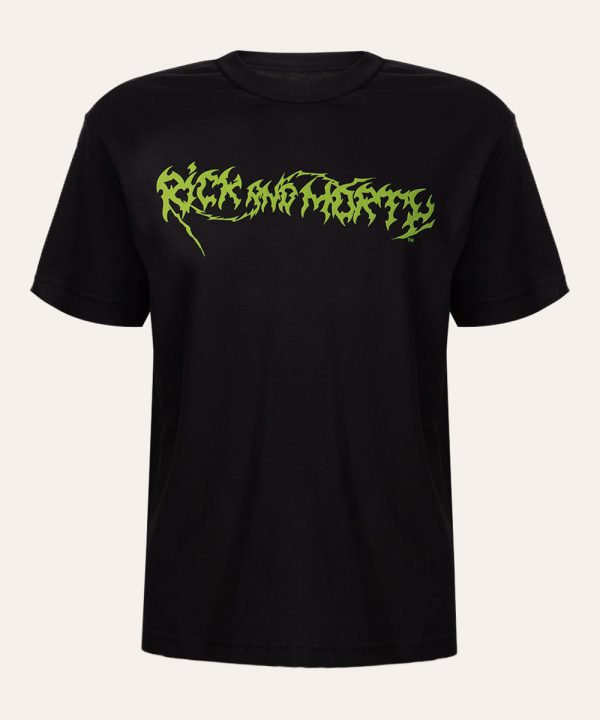 camiseta de algodão relaxed rick and morty preto