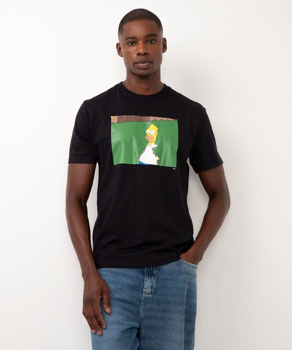 camiseta de algodão homer simpson preto