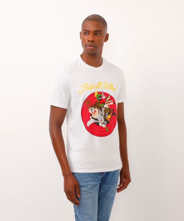 camiseta de algodão looney tunes off white