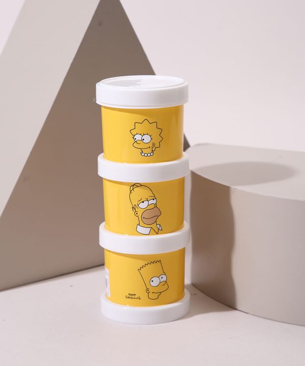 Kit de 3 Potes Plásticos Os Simpsons Amarelo