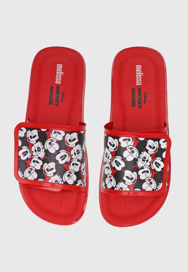 Rasteira Melissa Brave + Mickey Mouse Vermelha