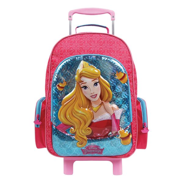 Mochila Escolar Com Rodinhas Dermiwil A Bela Adormecida Princesas Disney 30004 Rosa