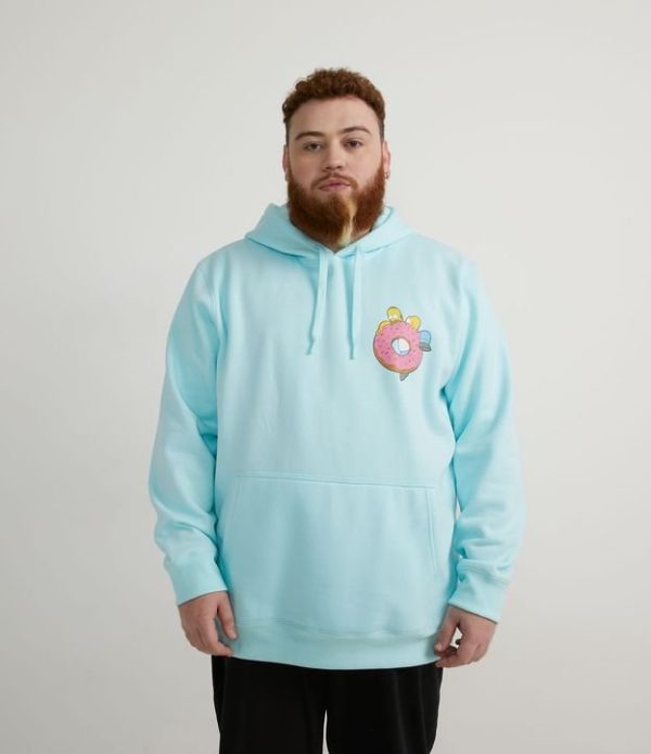 Blusão em Moletom com Estampa Frente e Costas de Donut e Homer Simpson