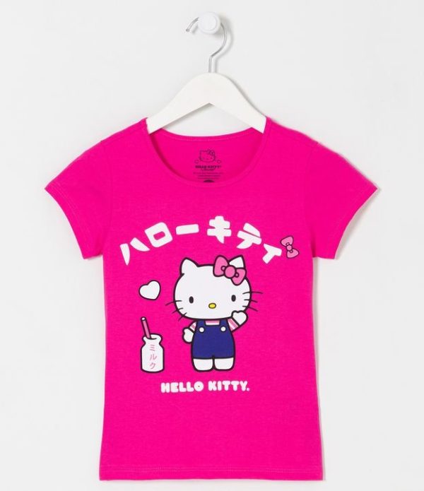 Blusa Infantil com Estampa da Hello Kitty - Tam 4 a 14 anos
