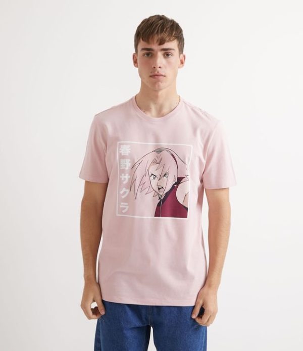 Camiseta Manga Curta Estampa Sakura Naruto