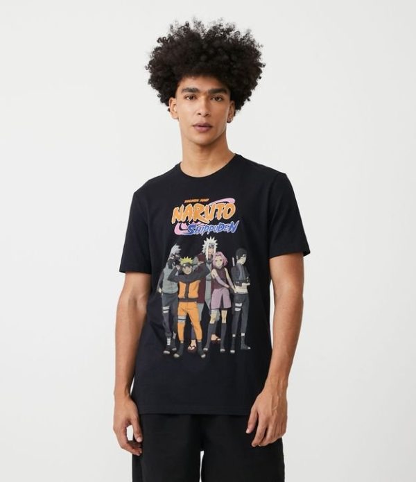 Camiseta Manga Curta com Estampa Frontal Naruto
