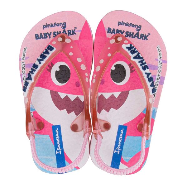 Chinelo Ipanema Crianca Baby Shark Rosa/Rosa Transparente 17/18