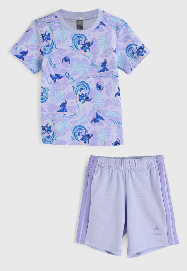 Conjunto 2pçs Manga Curta adidas Originals Disney Lilo E Stitch Lilás