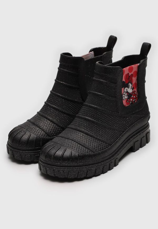 Infantil - Bota Chelsea Grendene Disney Collection Preta