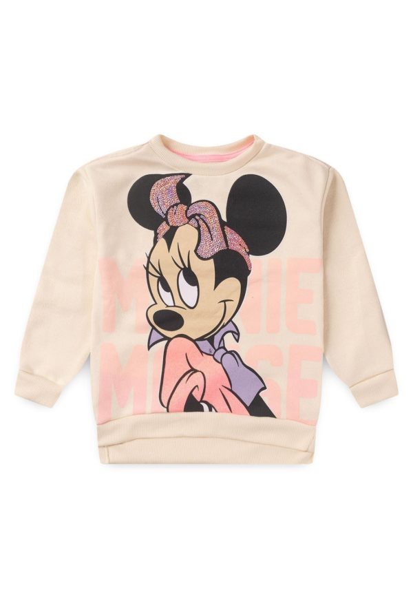 Infantil - Casaco Feminino em Moletom Off White Minnie Disney