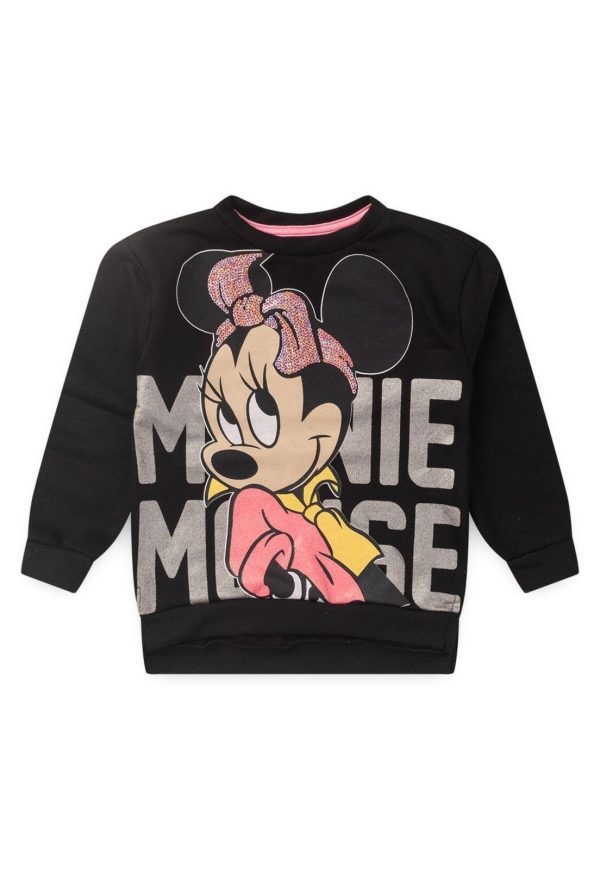 Infantil - Casaco em Moletom Preto Minnie Disney
