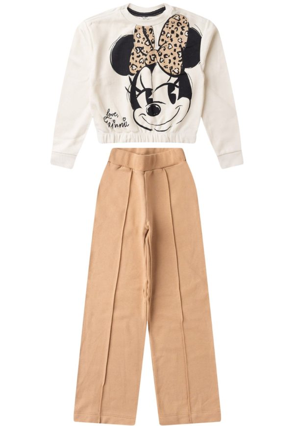 Infantil - Conjunto Disney Minnie Casaco Box e Calça Wide Leg