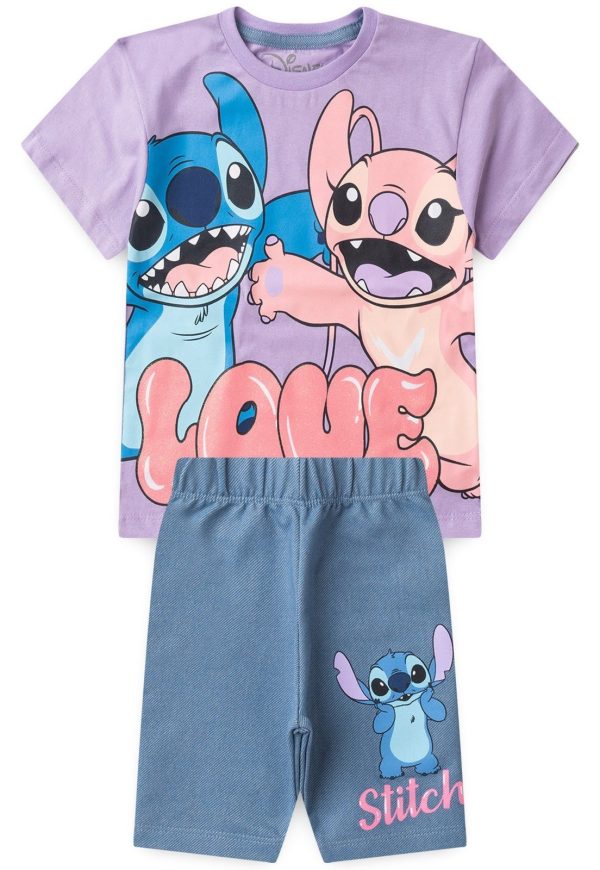 Infantil - Conjunto Disney Stitch Menina Lilás
