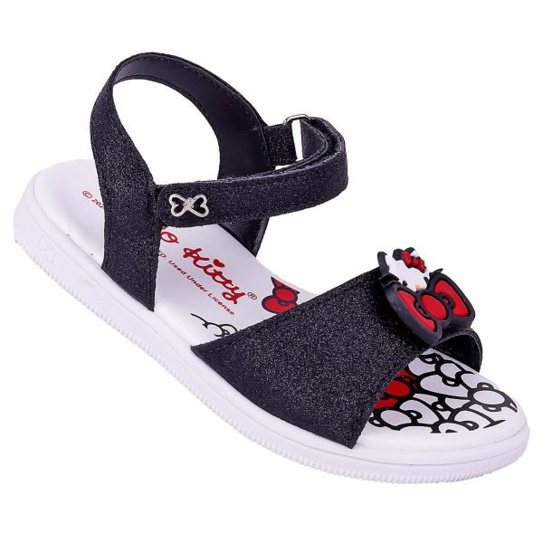 Infantil - Sandália Hello Kitty Baby by WorldColors - Preto Glitter