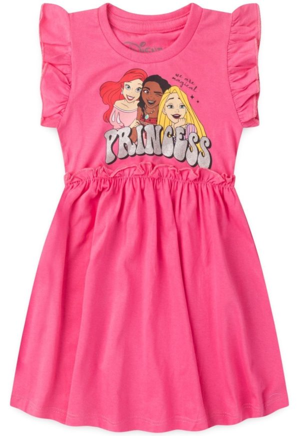 Infantil - Vestido Disney Menina Princesas Rosa