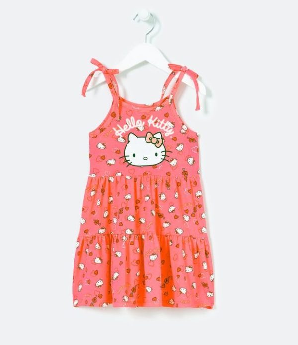 Vestido Infantil Marias Estampa da Hello Kitty - Tam 1 a 5 anos