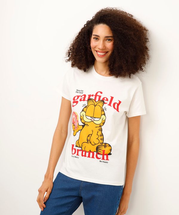 camiseta de algodão garfield off white