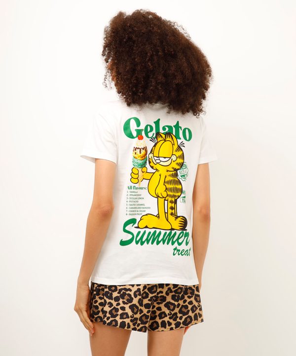 camiseta de algodão garfield off white