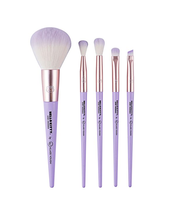 kit de pincéis e necessaire klass vough hello kitty essential beauty brush set
