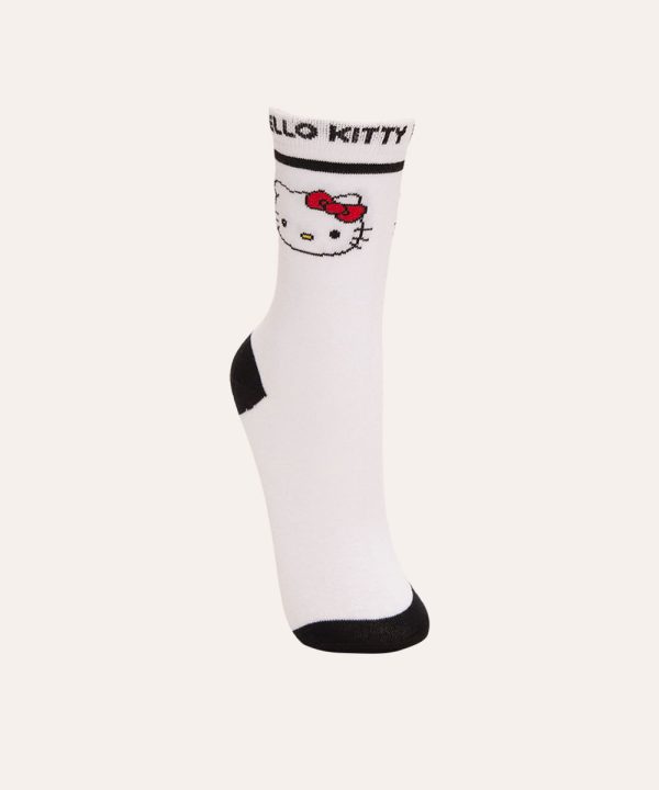 meia cano longo hello kitty branco