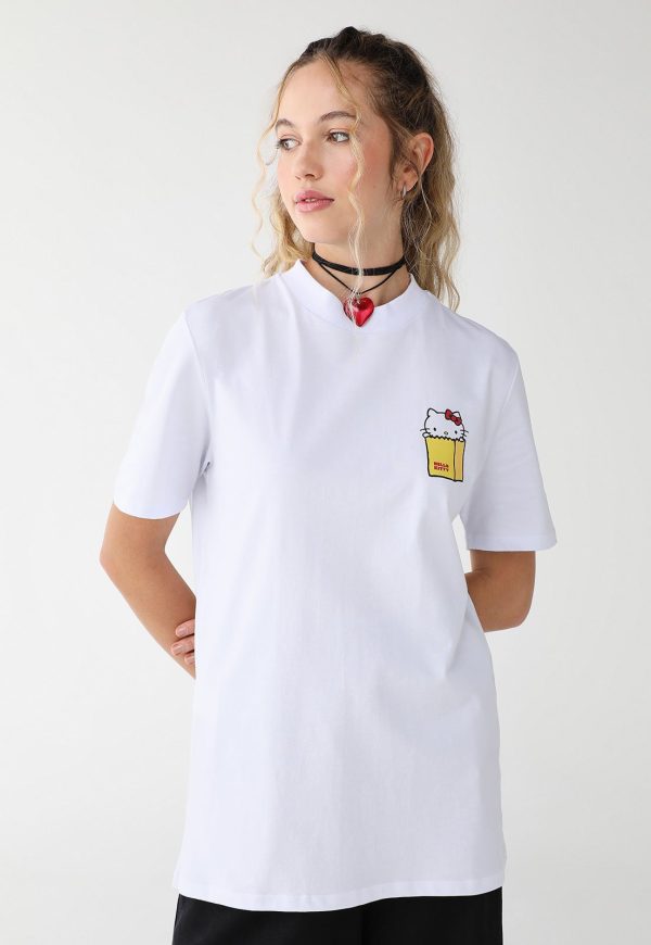 Camiseta My Favorite Things Oversized Hello Kitty Branca