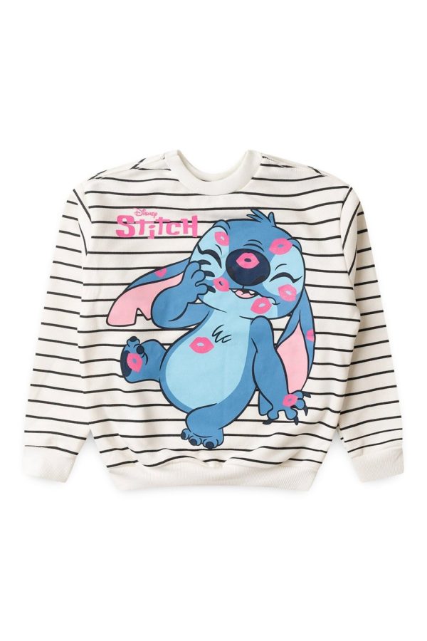 Infantil - Casaco Disney Moletom Menina Stitch Off White